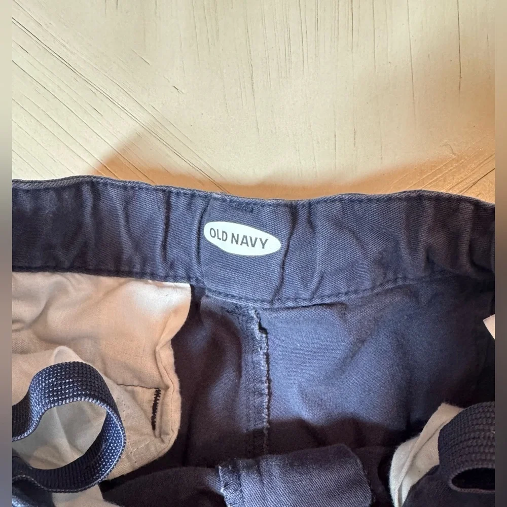 Old Navy Boys Twill Shorts Navy Blue Adjustable Waist Flex - Size 14